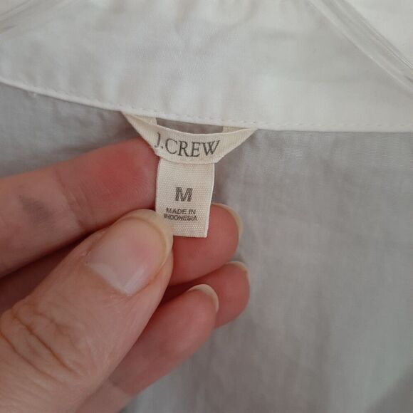 J. Crew Button Up Shirt Women Medium White Oversized Boyfriend Tunic Minimalist - Picture 5 of 7